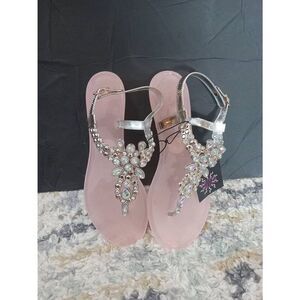 Olivia Miller jelly Rhinestone sandals